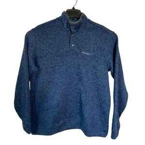 Eddie Bauer Mens XL Blue Heathered Pullover Sweater